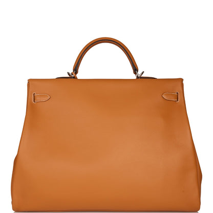 Hermes Kelly Relax Voyage 50 Toffee Togo Palladium Hardware