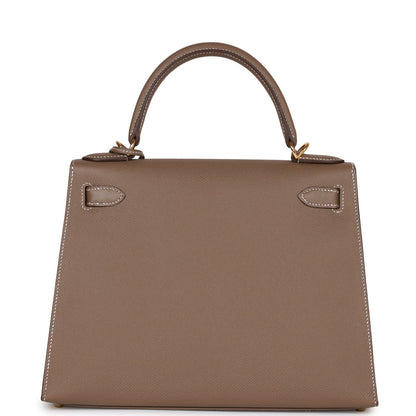 Hermes Kelly Sellier 28 Etoupe Epsom Gold Hardware