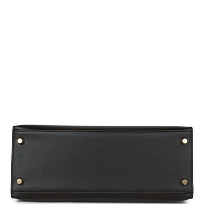 Hermes Kelly Sellier 28 Black Madame Gold Hardware