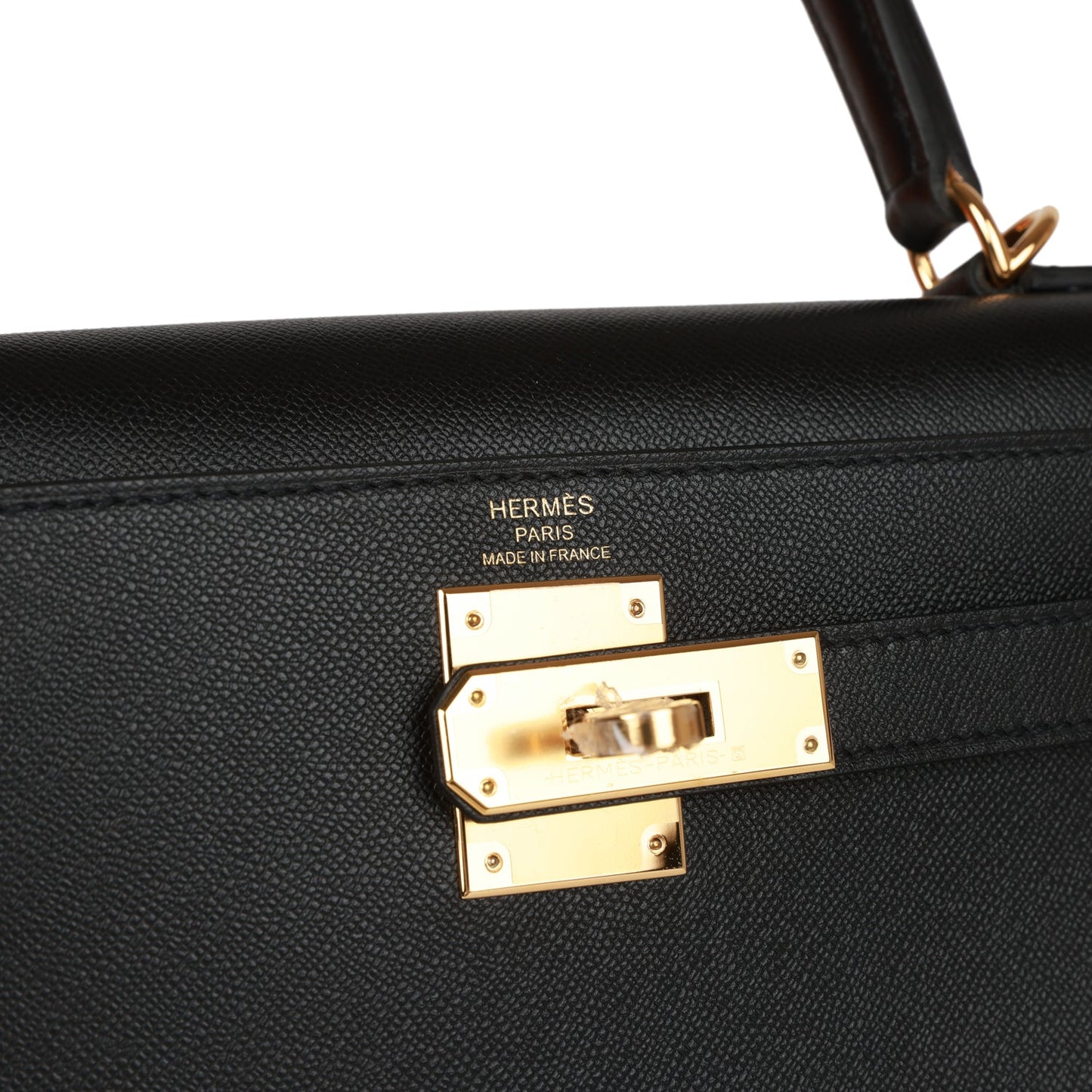 Hermes Kelly Sellier 28 Black Madame Gold Hardware