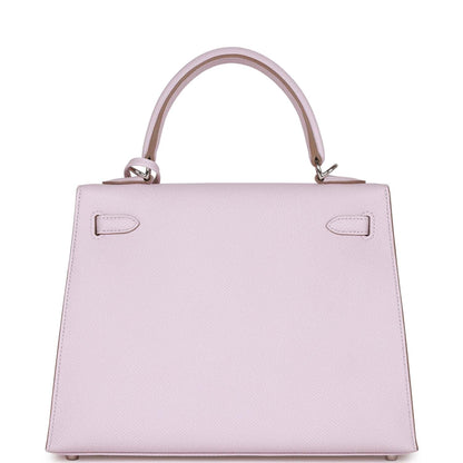 Hermes Kelly Sellier 25 Mauve Pale Epsom Palladium Hardware