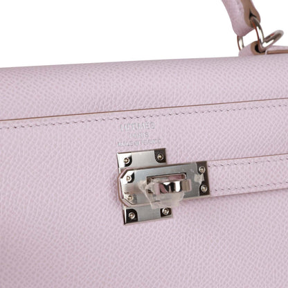 Hermes Kelly Sellier 25 Mauve Pale Epsom Palladium Hardware