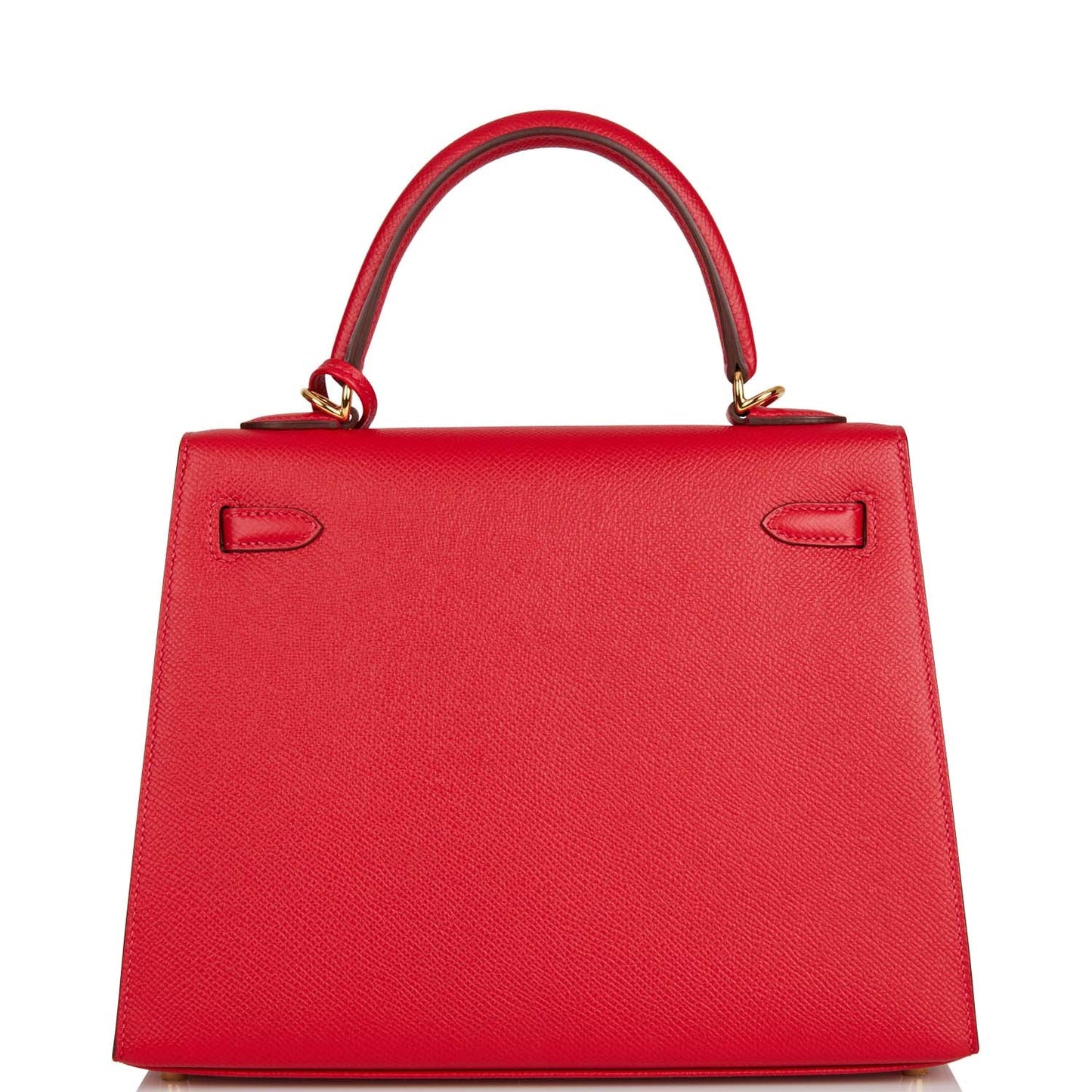 Hermes Kelly Sellier 25 Rouge Casaque Epsom Gold Hardware