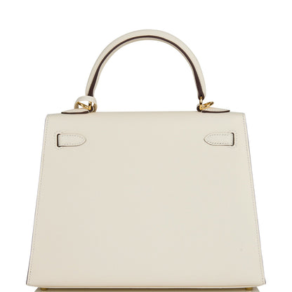 Hermes Kelly Sellier 25 Nata Epsom Gold Hardware