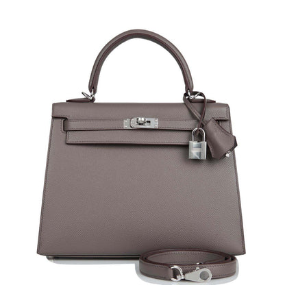 Hermes Kelly Sellier 25 Etain Epsom Palladium Hardware