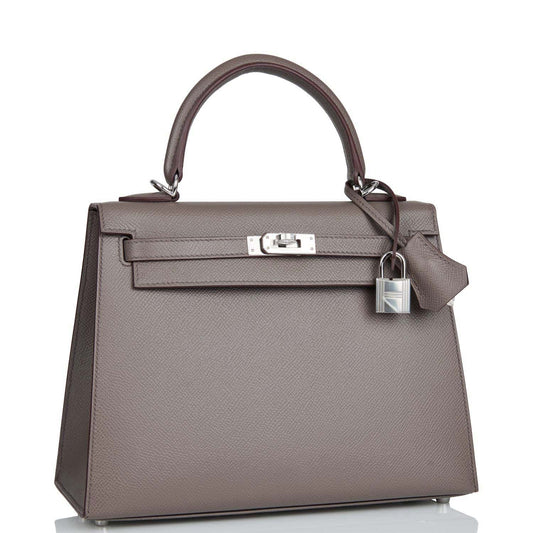 Hermes Kelly Sellier 25 Etain Epsom Palladium Hardware