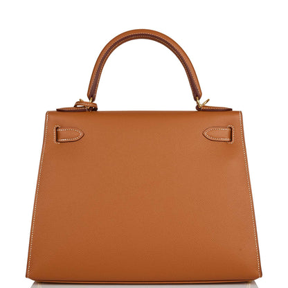 Hermes Kelly Sellier 28 Gold Epsom Gold Hardware