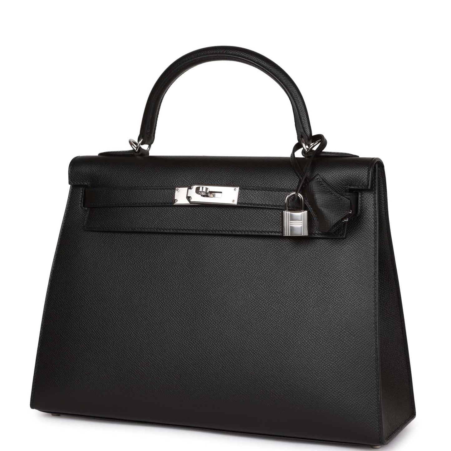 Hermes Kelly Sellier 32 Black Epsom Palladium Hardware