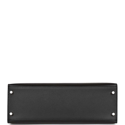 Hermes Kelly Sellier 32 Black Epsom Palladium Hardware