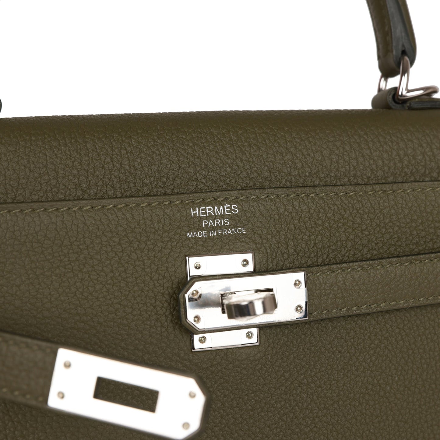 Hermes Kelly Retourne 25 Vert Veronese Togo Palladium Hardware