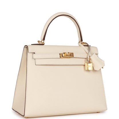 Hermes Kelly Sellier 25 Nata Epsom Gold Hardware