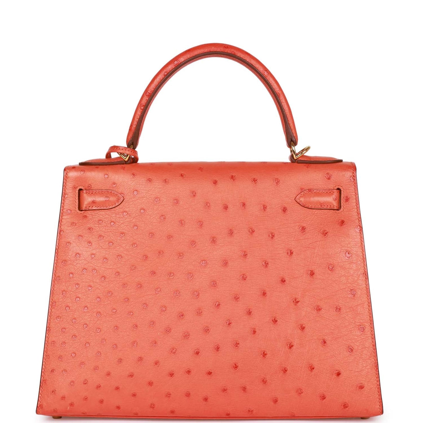 Hermes Kelly Sellier 28 Tangerine Ostrich Gold Hardware