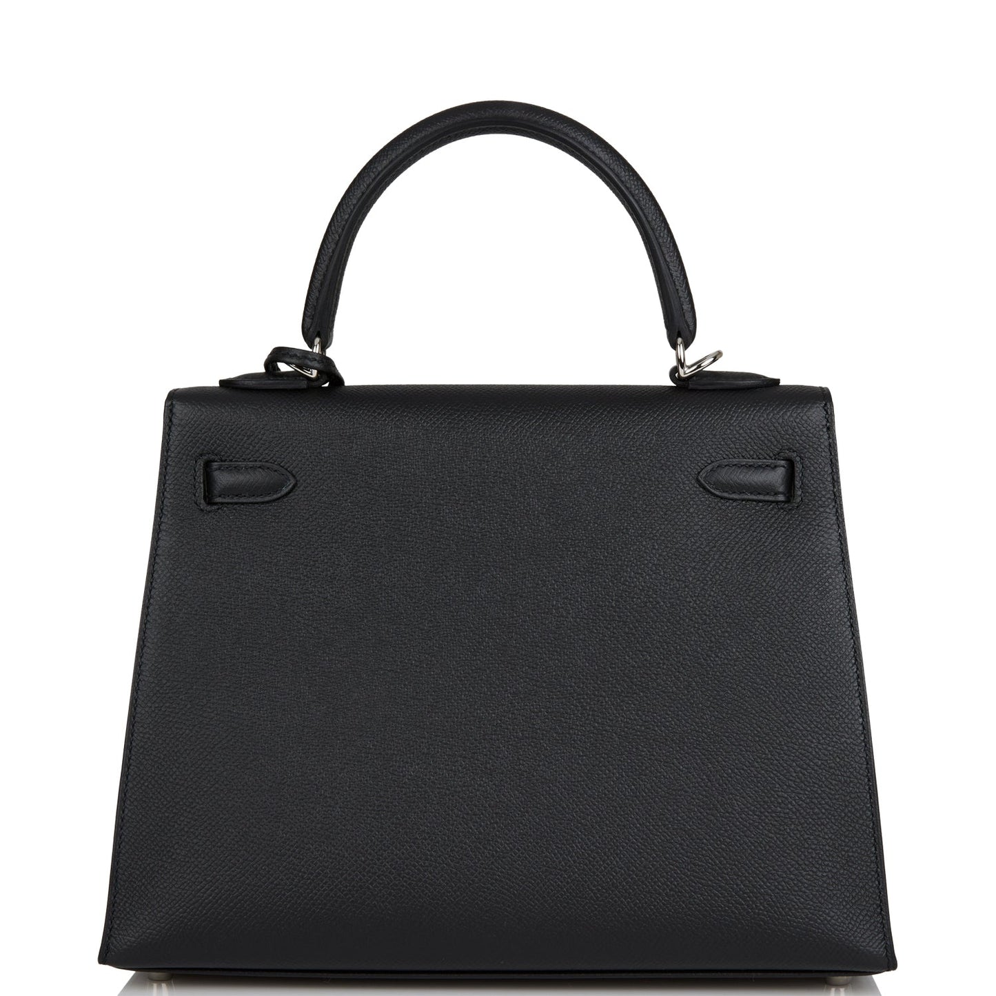 Hermes Kelly Sellier 25 Black Epsom Palladium Hardware