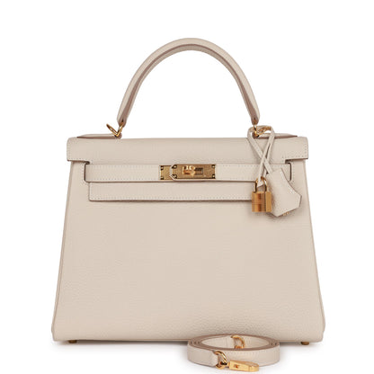 Hermes Kelly Retourne 28 Craie Togo Gold Hardware