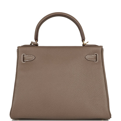 Hermes Kelly Retourne 28 Etoupe Clemence Gold Hardware