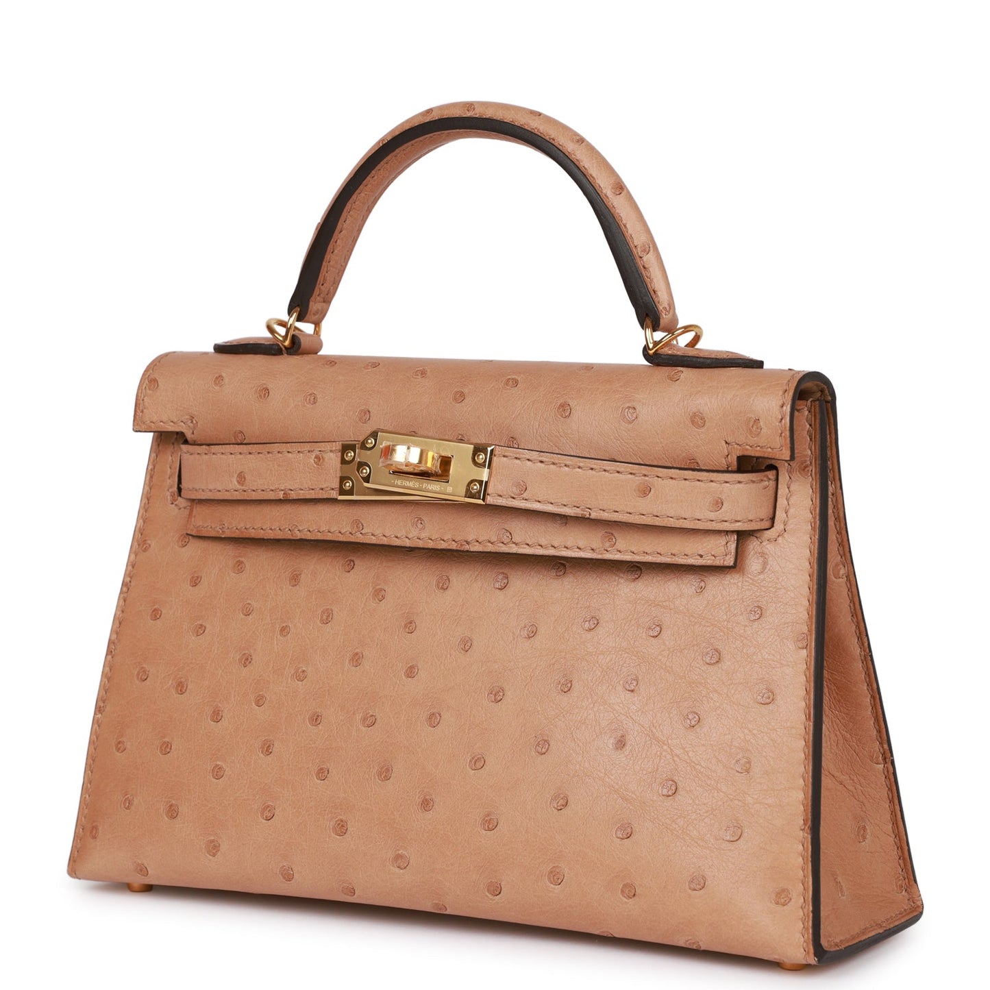 Hermes Kelly Sellier 20 Chai Ostrich Gold Hardware