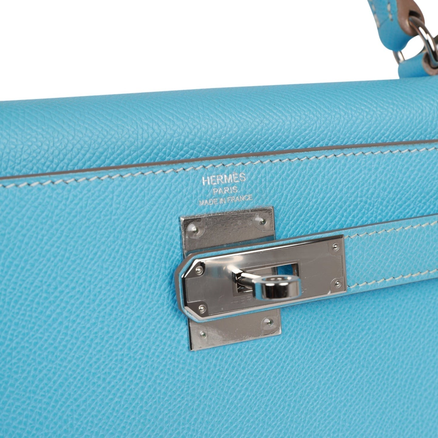 Hermes Kelly Retourne 28 Celeste Candy Epsom Palladium Hardware