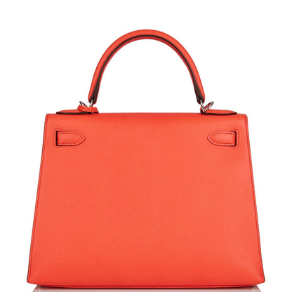 Hermes Kelly Sellier 28 Rose Texas Epsom Palladium Hardware