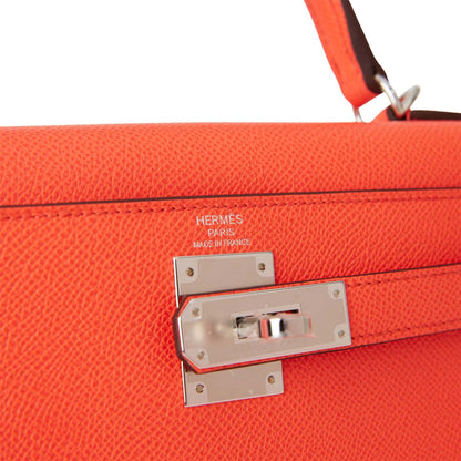 Hermes Kelly Sellier 28 Rose Texas Epsom Palladium Hardware