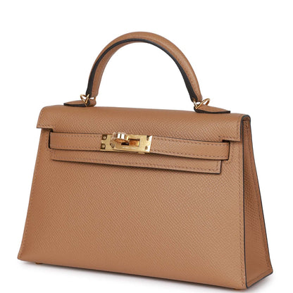 Hermes Kelly Sellier 20 Chai Epsom Gold Hardware for