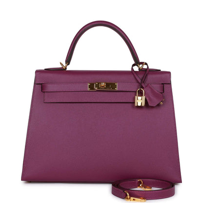 Hermes Kelly Sellier 32 Anemone Epsom Gold Hardware