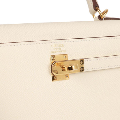 Hermes Kelly Sellier 25 Nata Epsom Gold Hardware