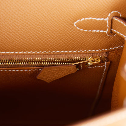 Hermes Kelly Sellier 25 Gold Epsom Gold Hardware