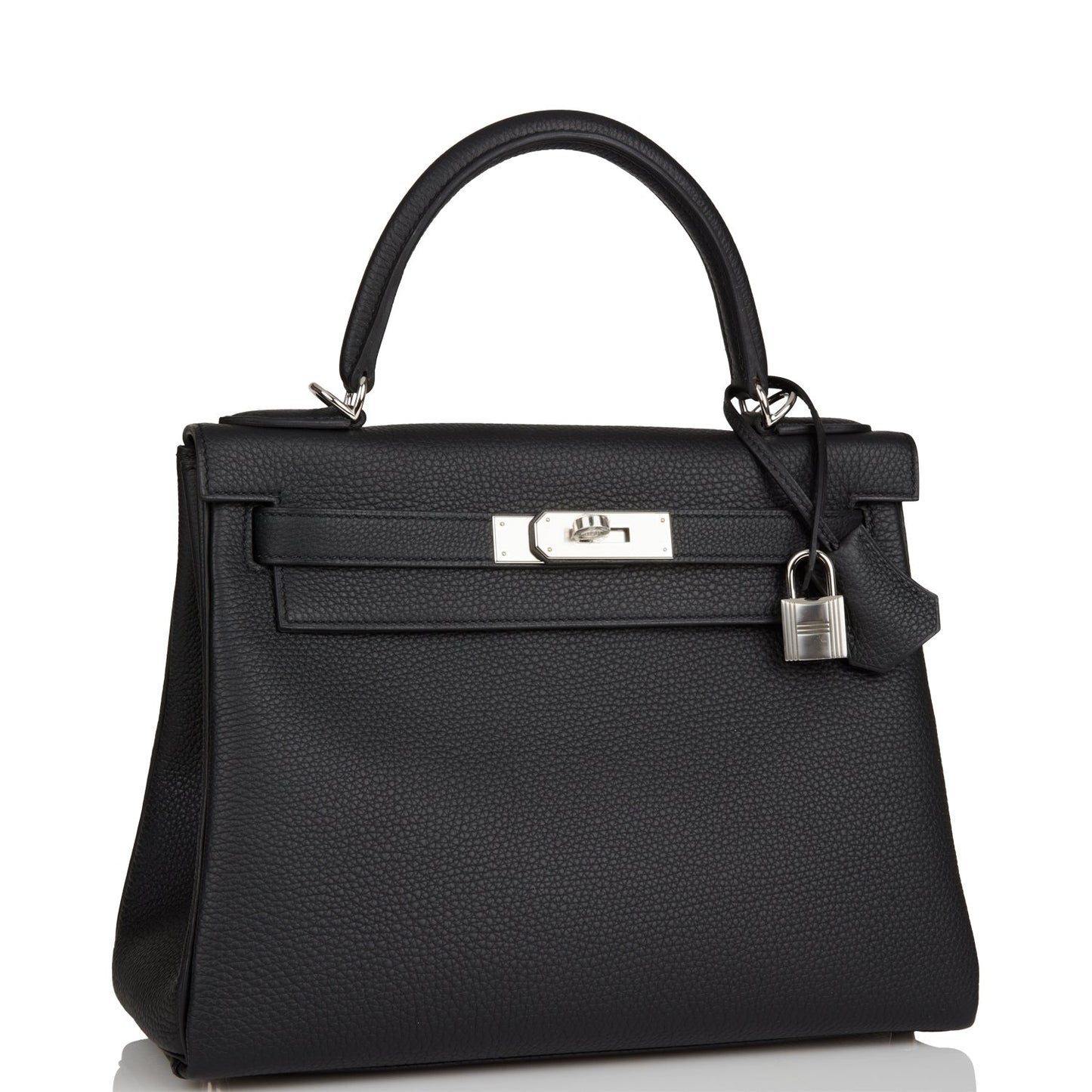 Hermes Kelly Retourne 28 Black Togo Palladium Hardware