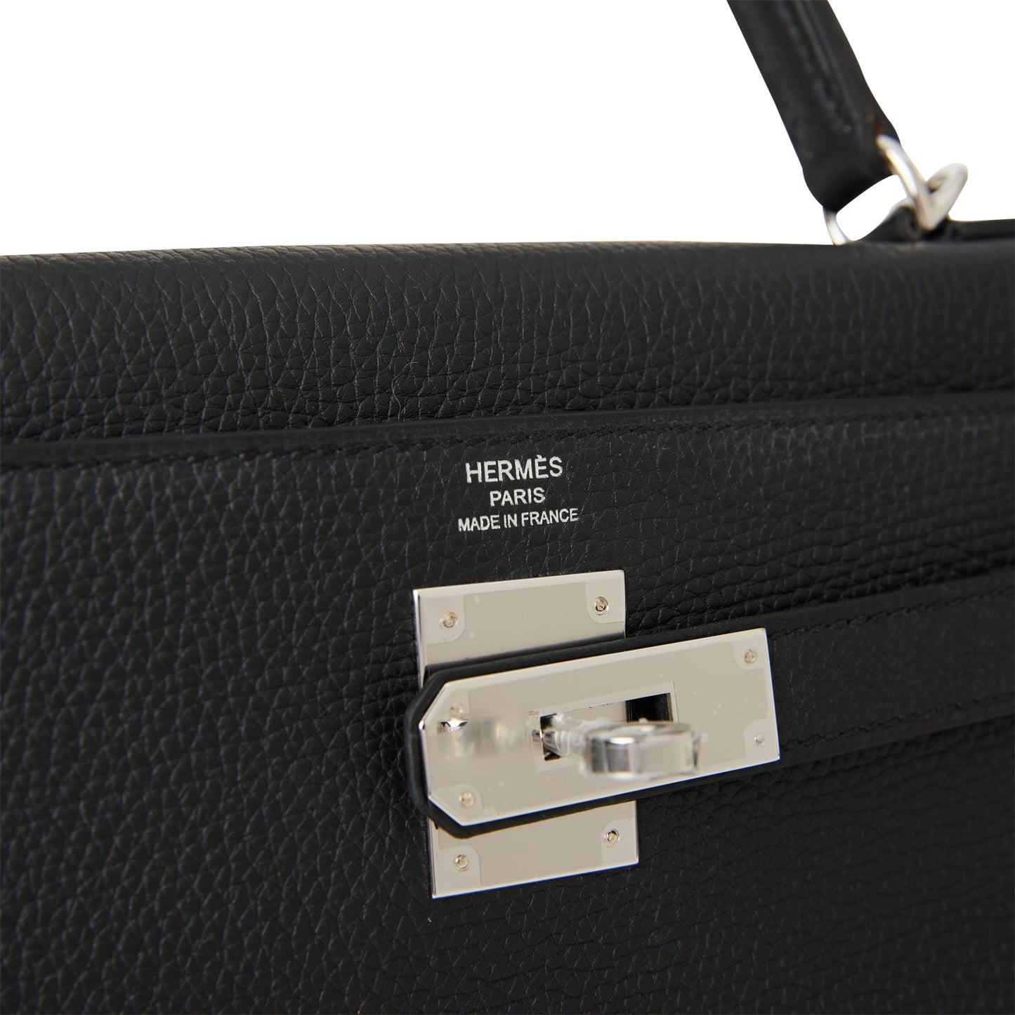 Hermes Kelly Retourne 28 Black Togo Palladium Hardware