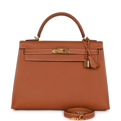 Hermes Kelly Sellier 32 Gold Epsom Gold Hardware