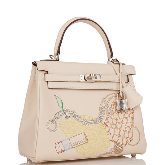 Hermes Kelly Retourne 25 In & Out Nata Swift Palladium Hardware