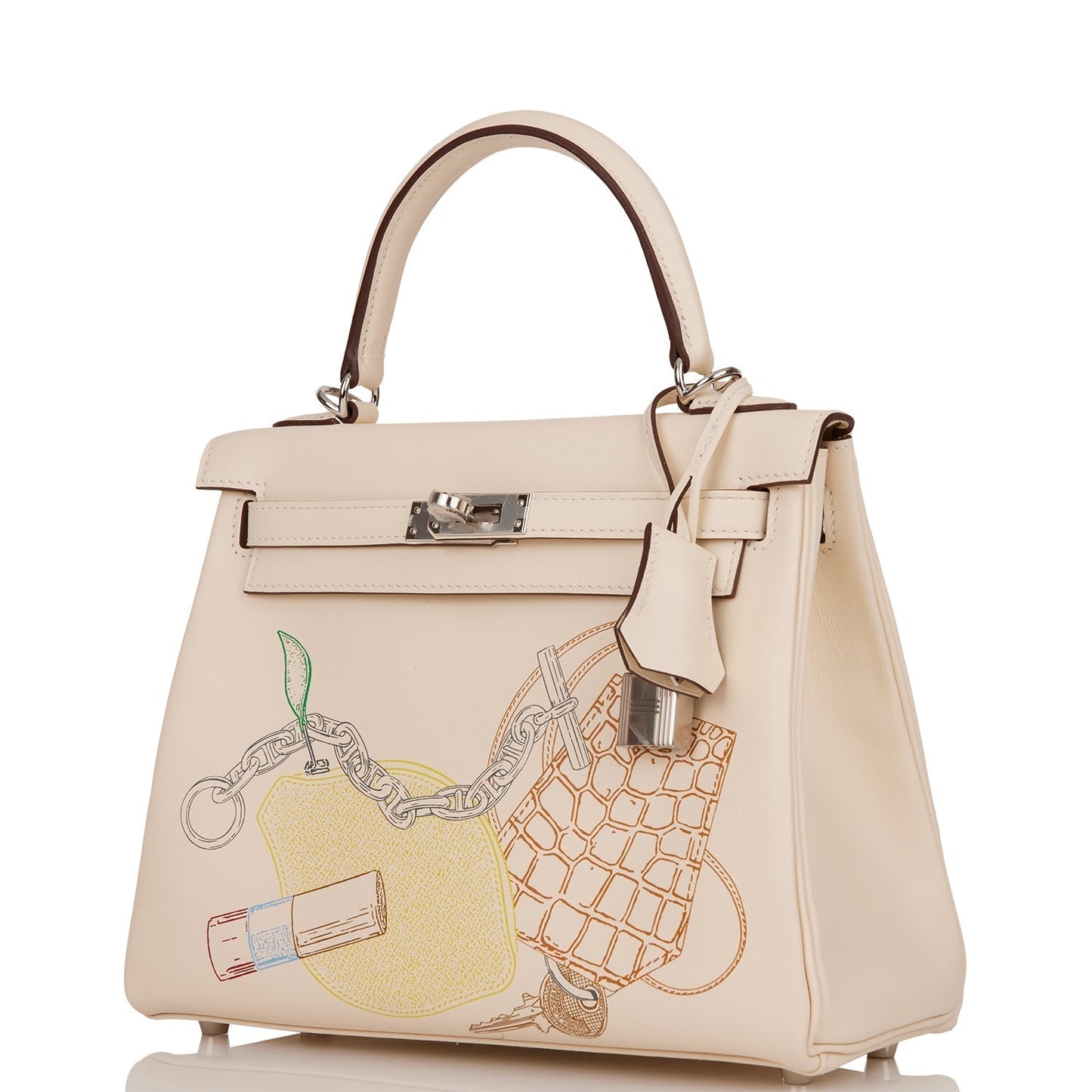 Hermes Kelly Retourne 25 In & Out Nata Swift Palladium Hardware