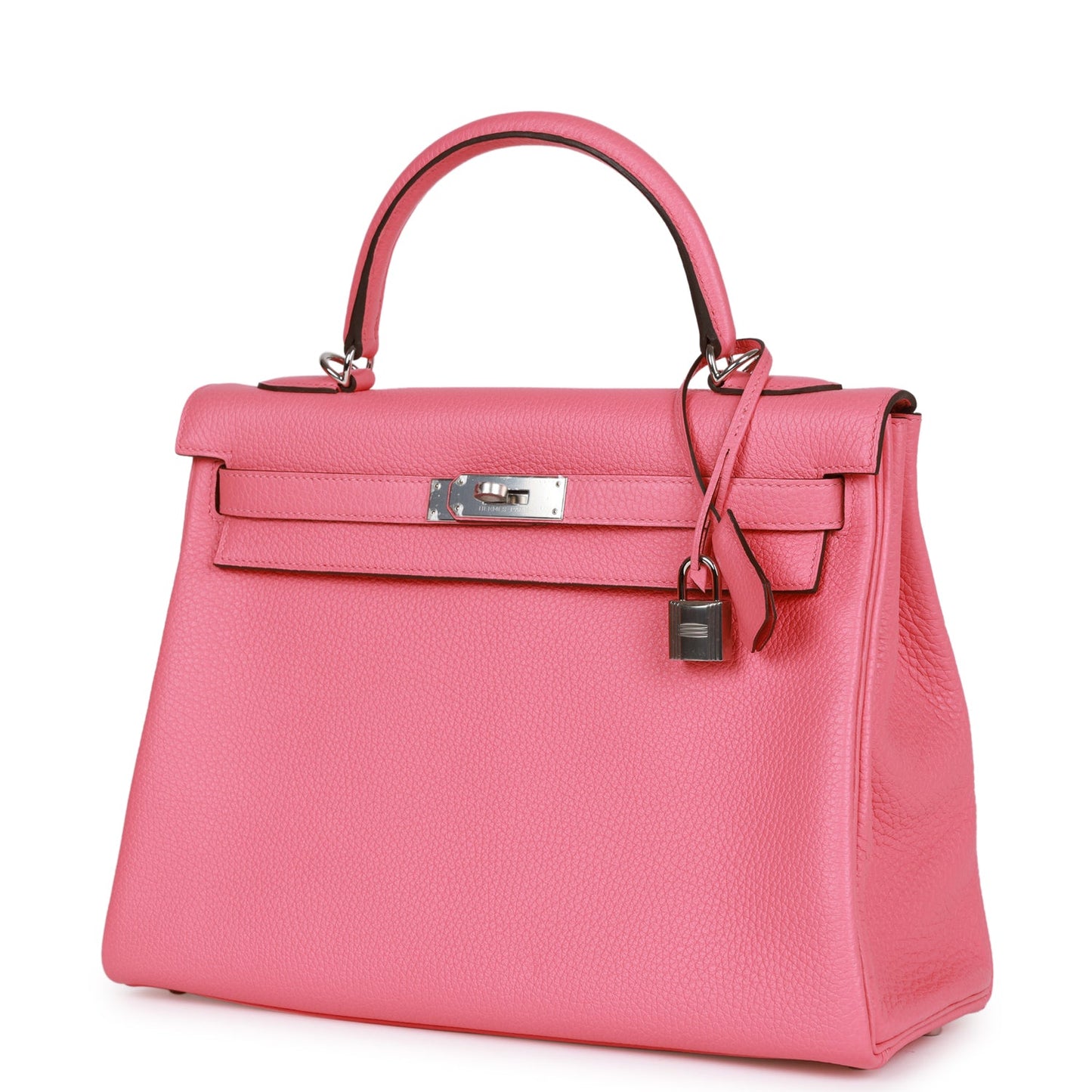 Hermes Kelly Retourne 32 Rose Azalee Clemence Palladium Hardware