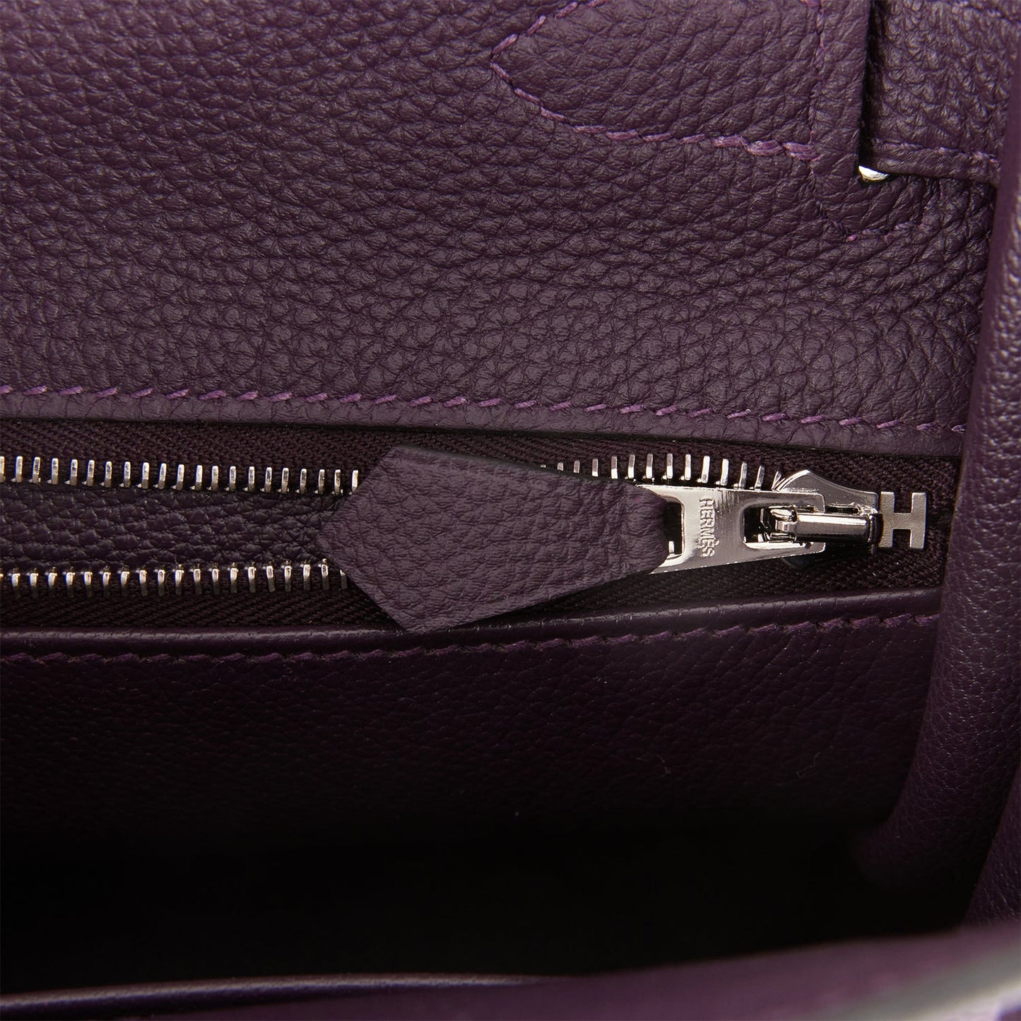 Hermes Kelly Retourne 28 Raisin Togo and Prunoir Alligator Touch Palladium Hardware