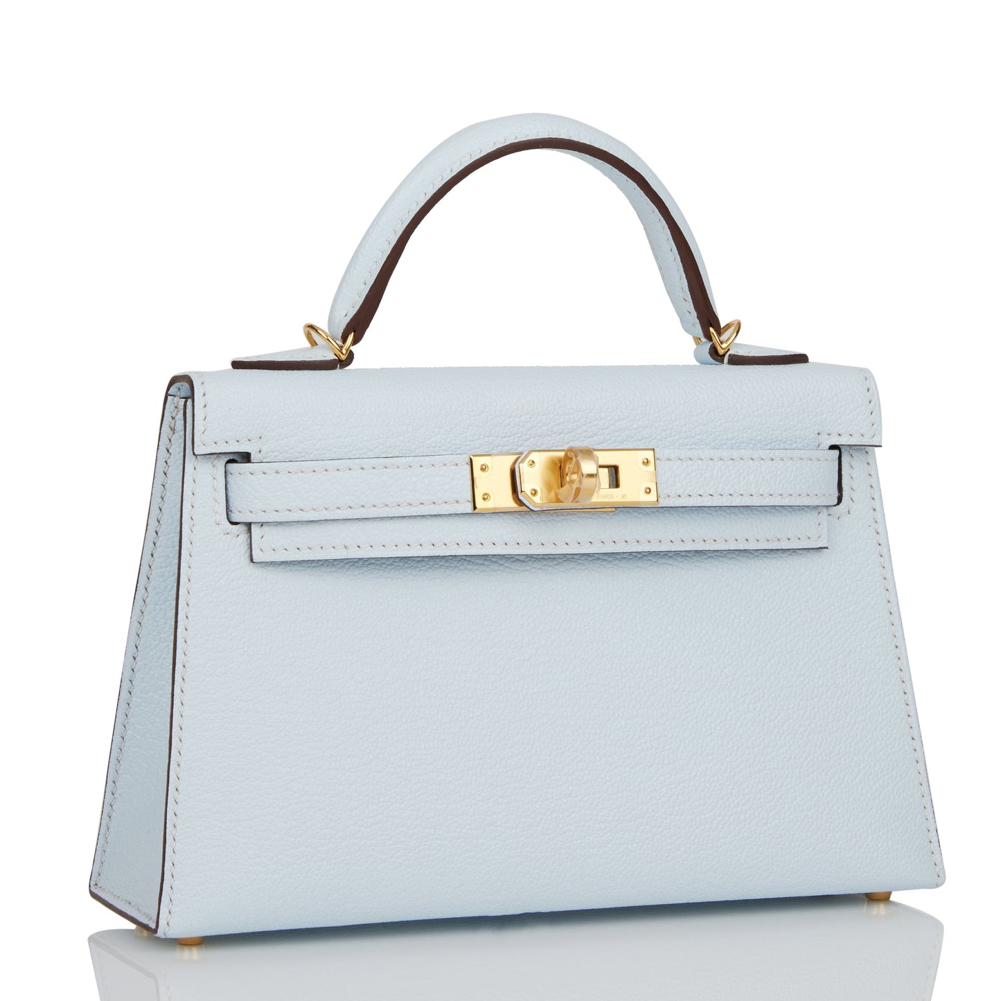 Hermes Kelly Sellier 20 Bleu Brume Chevre Gold Hardware