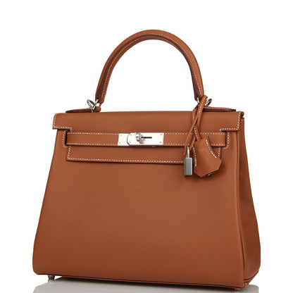 Hermes Kelly Retourne 28 Gold Evercolor Palladium Hardware