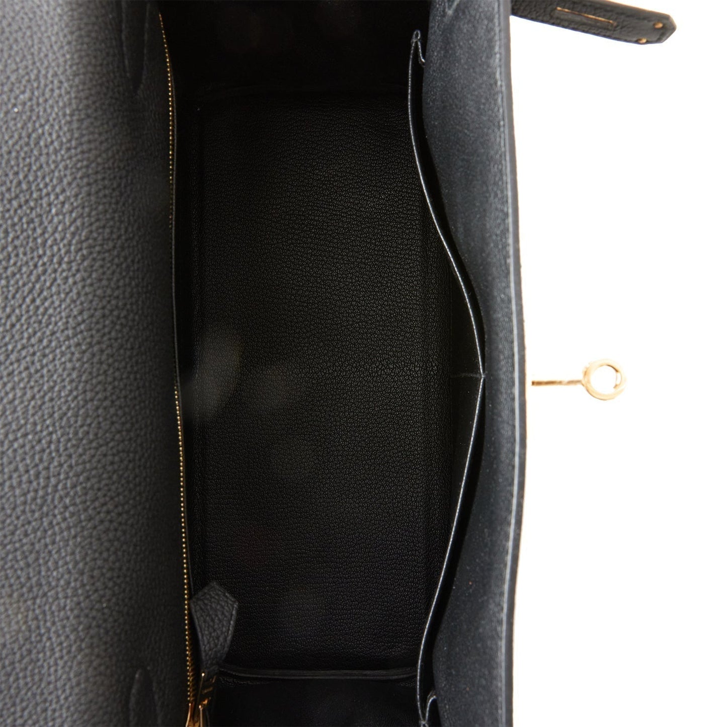 Hermes Kelly Retourne 28 Black Togo Gold Hardware