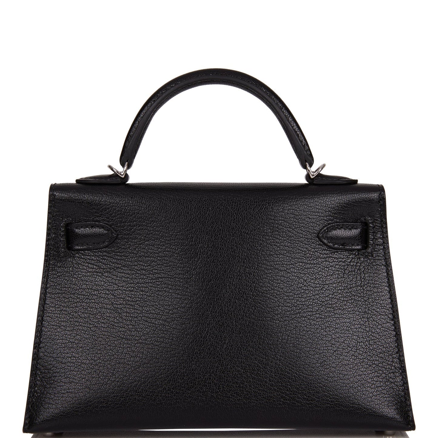 Hermes Kelly Sellier 20 Black Chevre Chamkila Palladium Hardware