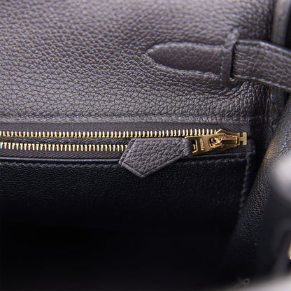 Hermes Kelly Retourne 28 Black Togo Gold Hardware