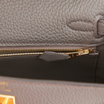 Hermes Kelly Retourne 25 Etain Togo Gold Hardware