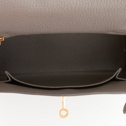 Hermes Kelly Retourne 25 Etain Togo Gold Hardware