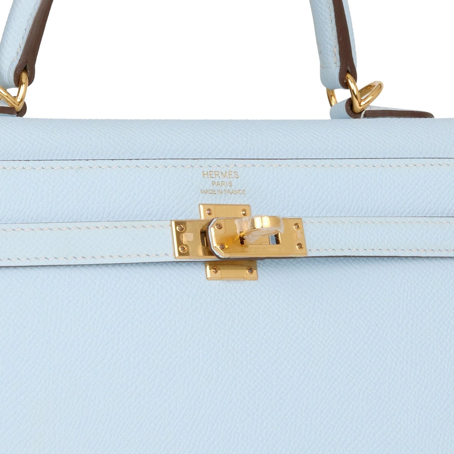 Hermes Kelly Sellier 25 Bleu Brume Epsom Gold Hardware