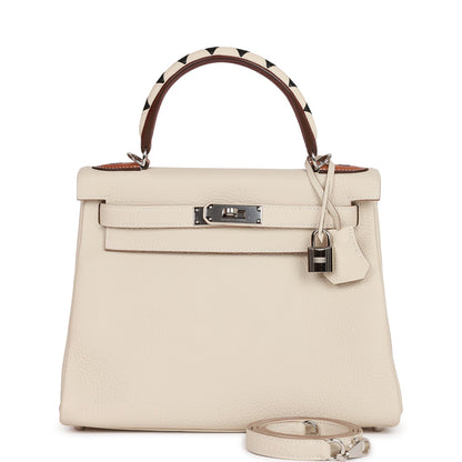 Hermes Kelly Retourne 28 Craie Au Gallop Togo Palladium Hardware