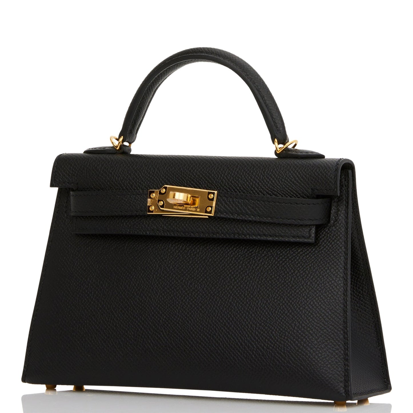 Hermes Kelly Sellier 20 Black Epsom Gold Hardware