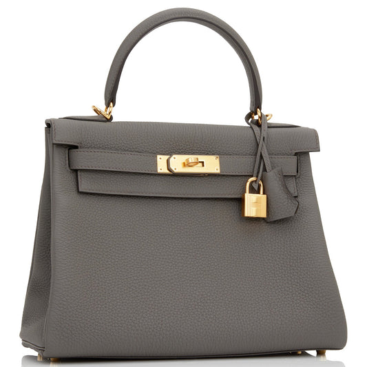 Hermes Kelly Retourne 28 Etain Togo Gold Hardware