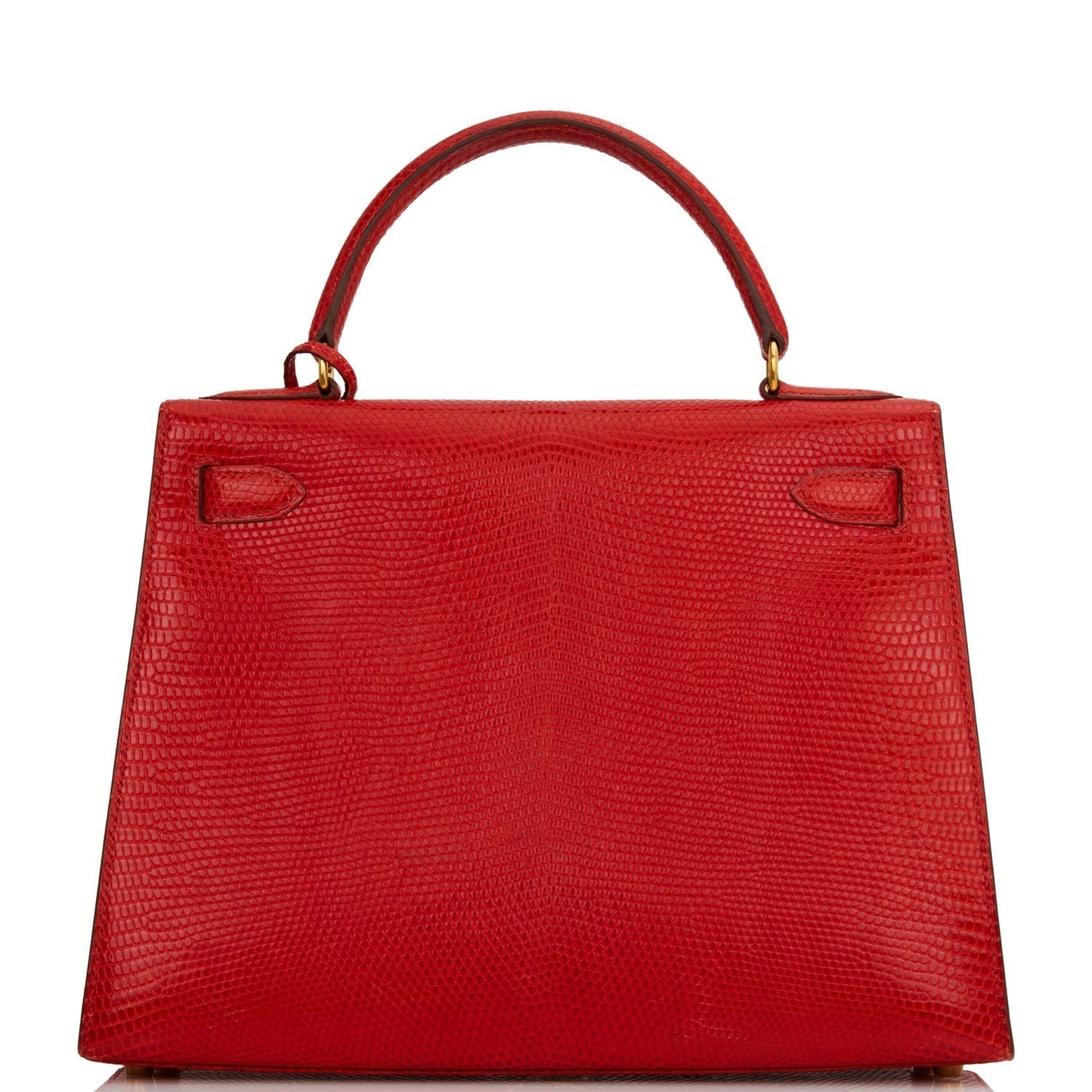 Hermes Kelly Sellier 28 Rouge Vif Lizard Niloticus Gold Hardware