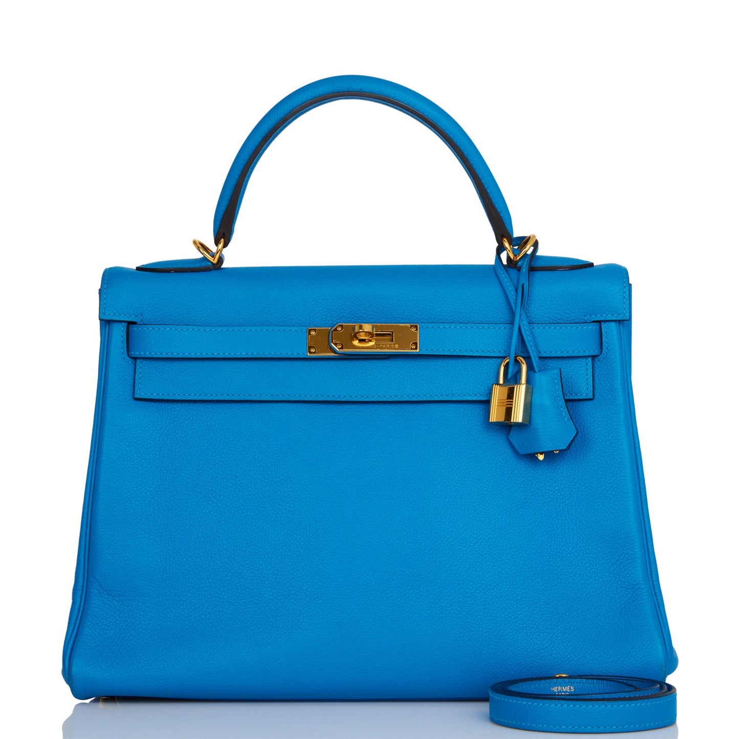 Hermes Kelly Retourne 32 Bleu Hydra Evercolor Gold Hardware