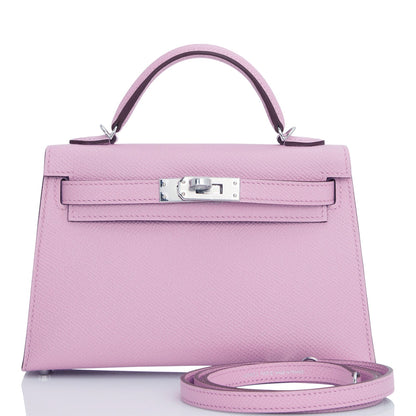 Hermes Kelly Sellier 20 Mauve Sylvestre Epsom Palladium Hardware