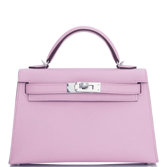 Hermes Kelly Sellier 20 Mauve Sylvestre Epsom Palladium Hardware