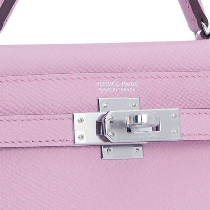 Hermes Kelly Sellier 20 Mauve Sylvestre Epsom Palladium Hardware